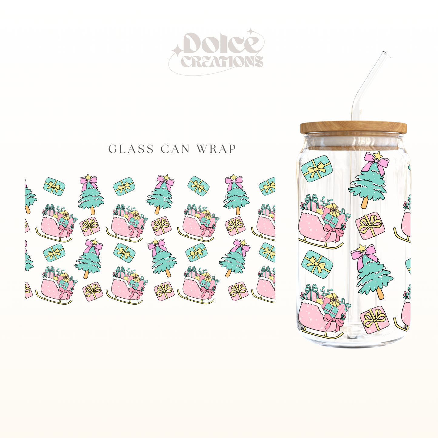 Christmas Sleigh UV DTF Wrap