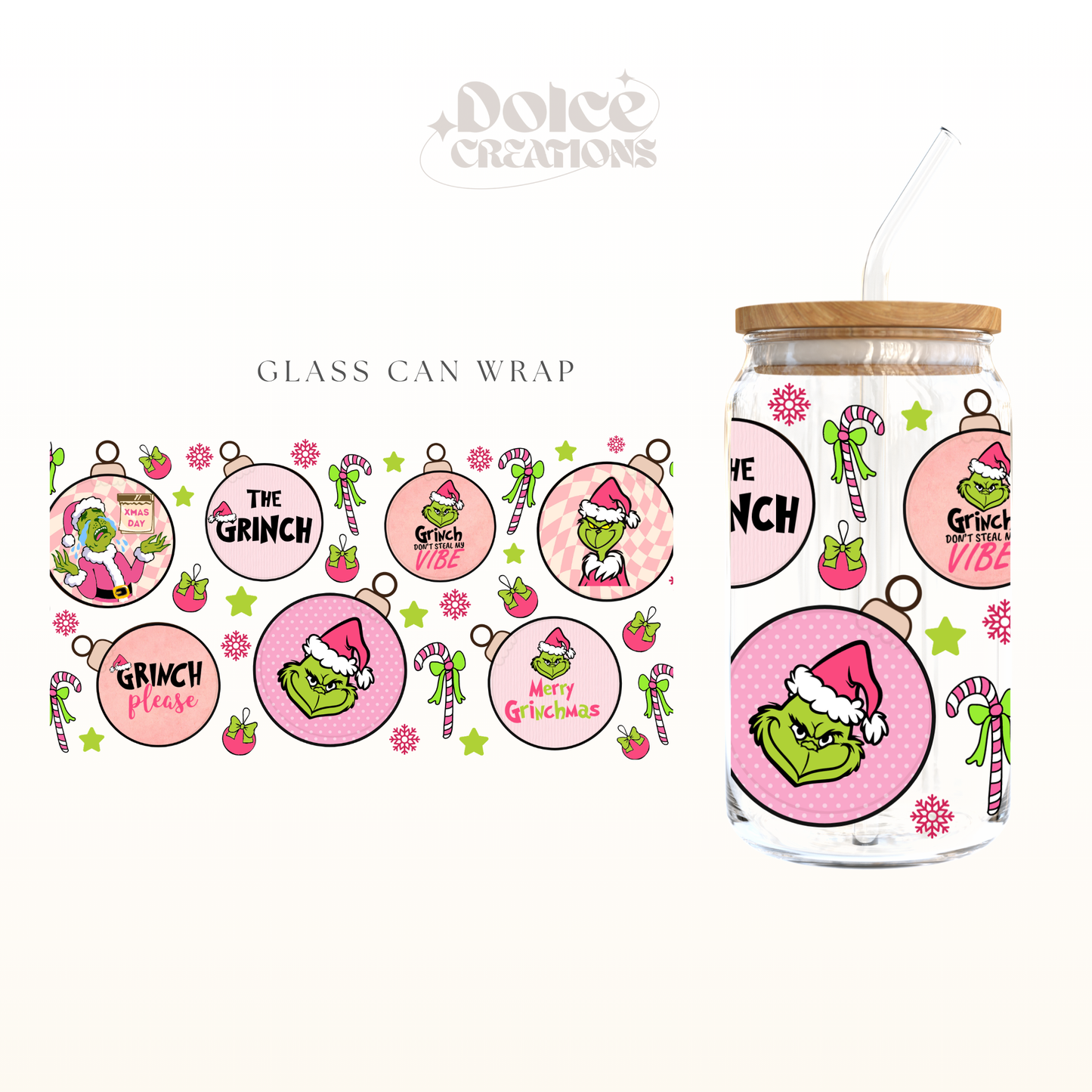 Grinch pink UV DTF Wrap