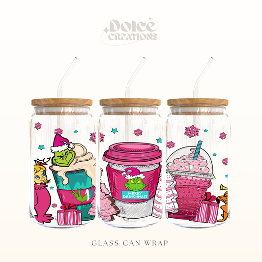 Pink Christmas UV DTF Wrap
