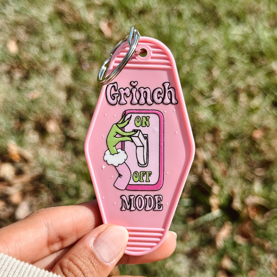 Grinch Mode Motel Keychain