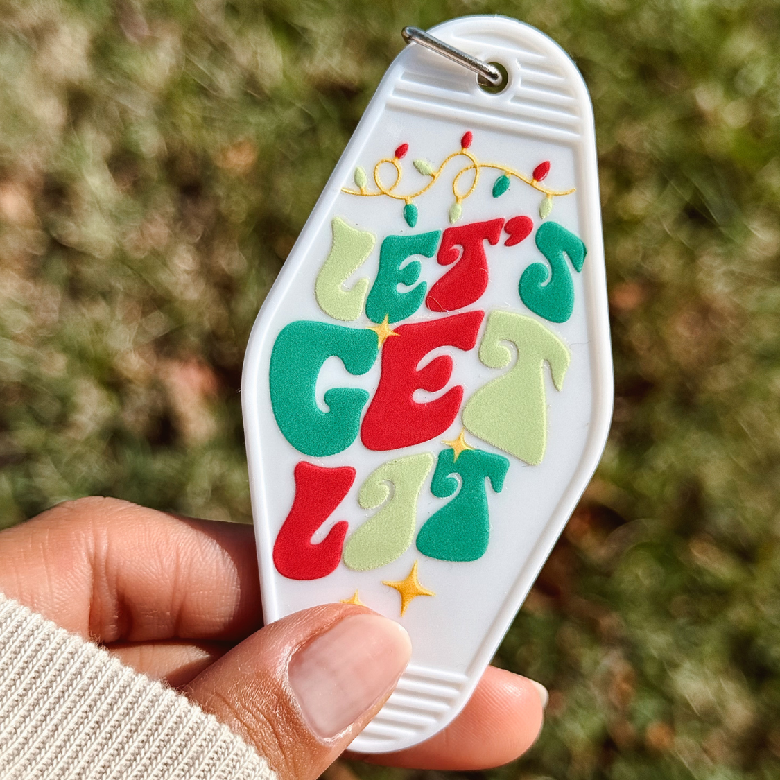 Let's Get Lit Motel Keychain