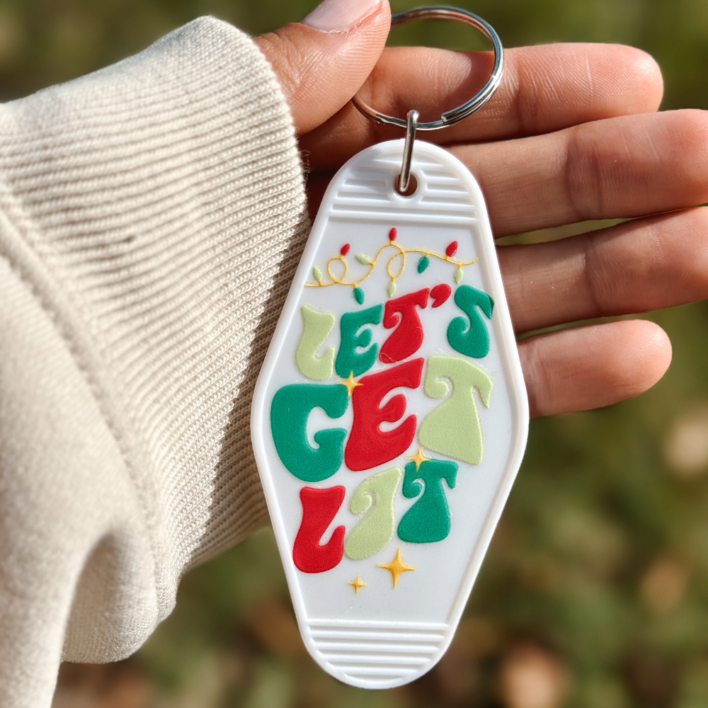 Let's Get Lit Motel Keychain