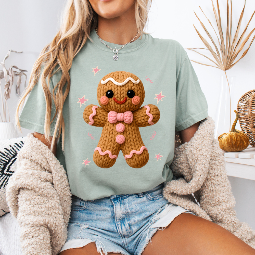 Gingerbread Knit Look DTF Transfer