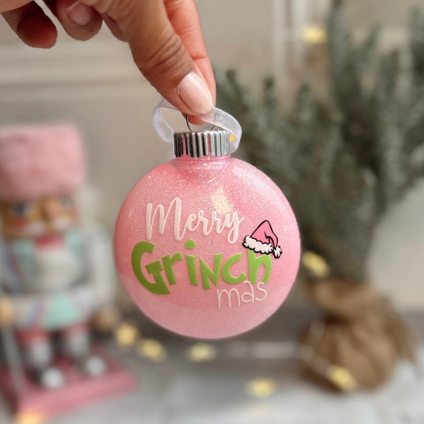 Grinch Glitter Ornament