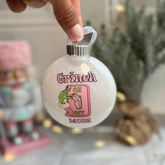 Grinch Glitter Ornament