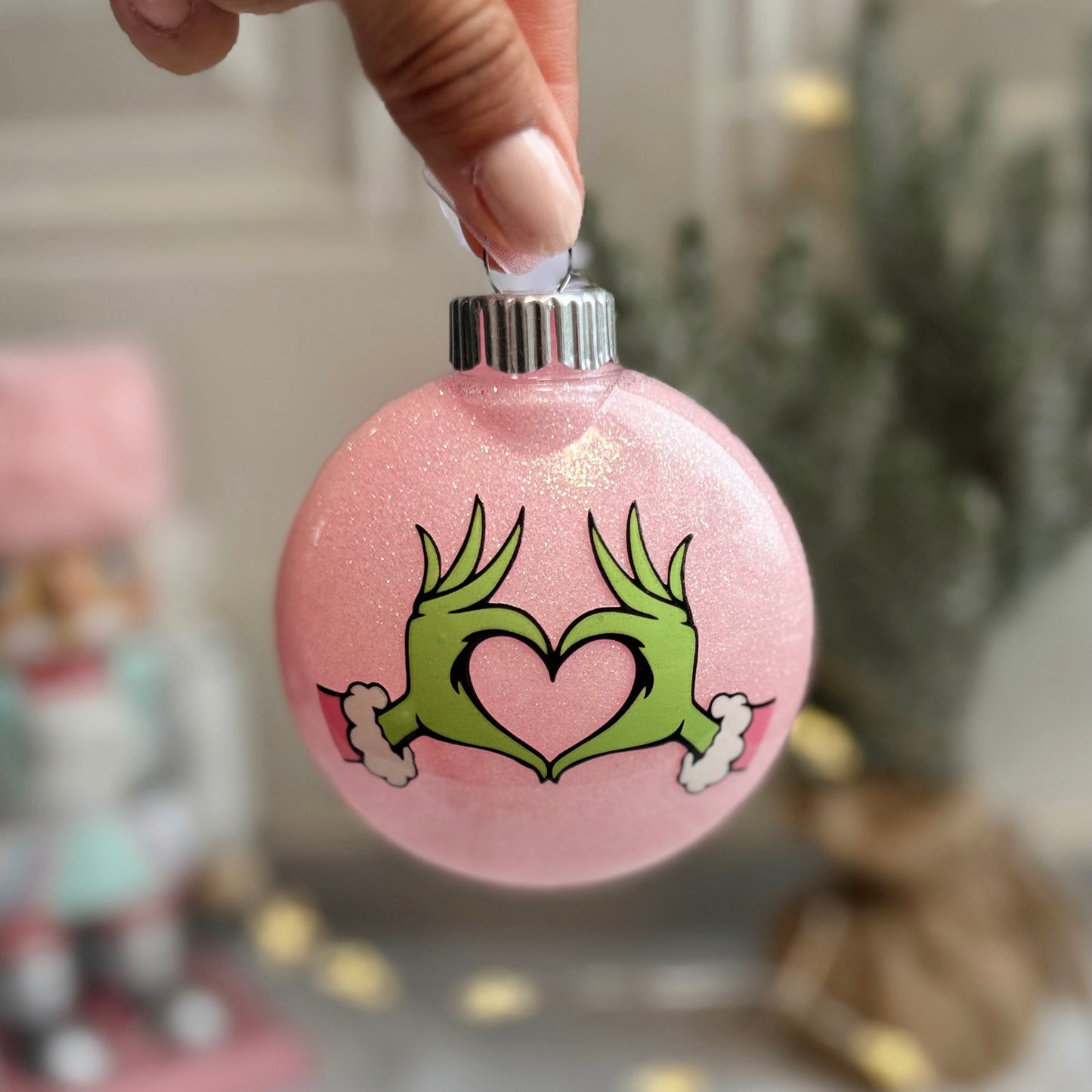 Grinch Glitter Ornament